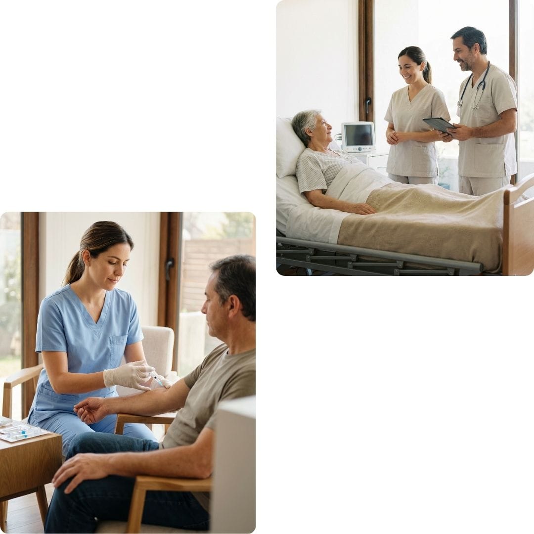 Servicios de salud a domicilio con atención profesional